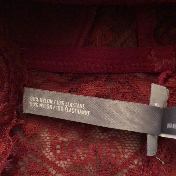 Aerie Floral Lace Bra Bralette in Maroon Size Small - Picture 8 of 10